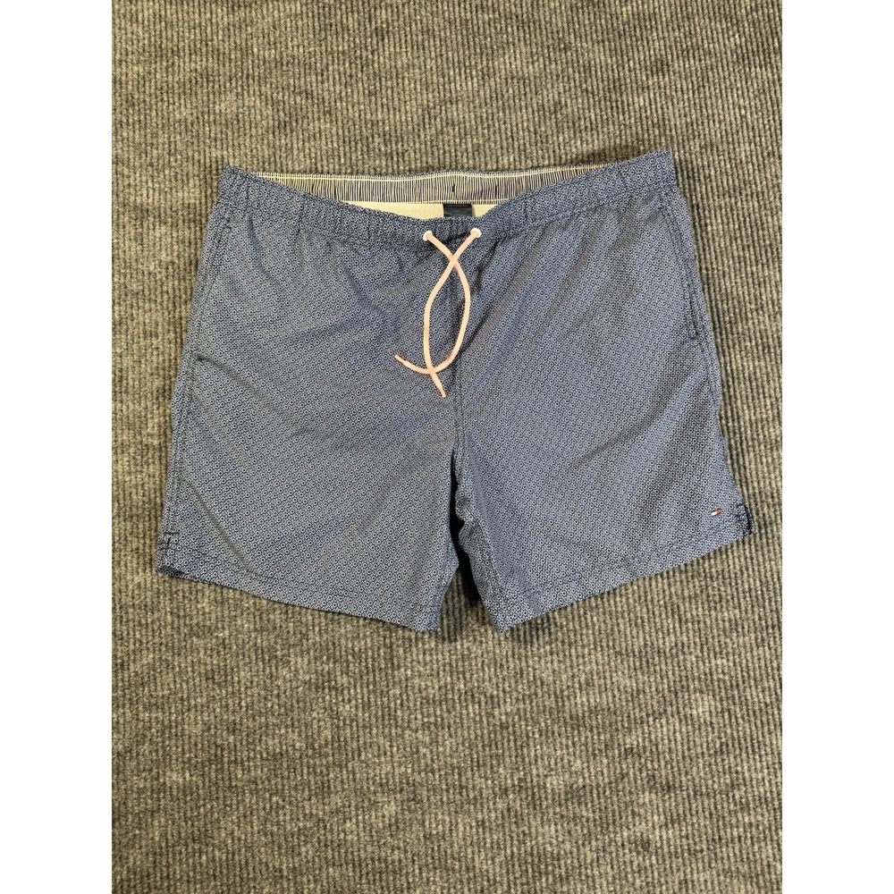 Tommy Hilfiger Men's Swim Shorts Blue Geometric XL‎ Drawstring Mesh Lined